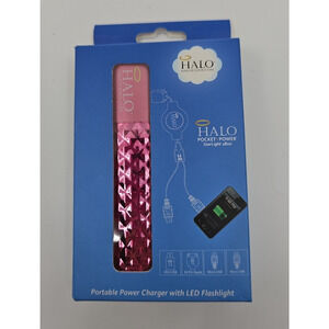 HALO STARLIGHT 2800 Pocket Power Portable Power Charger Pink LED Flashlight NEW